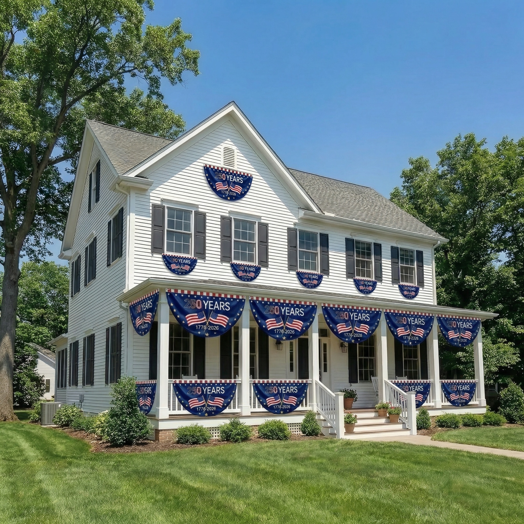 America 250 Patriotic Bunting Banner