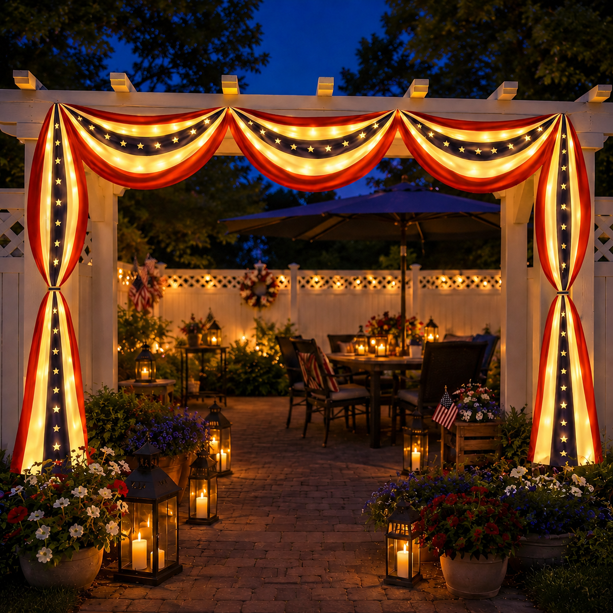 236" Lighted Patriotic Porch Banner