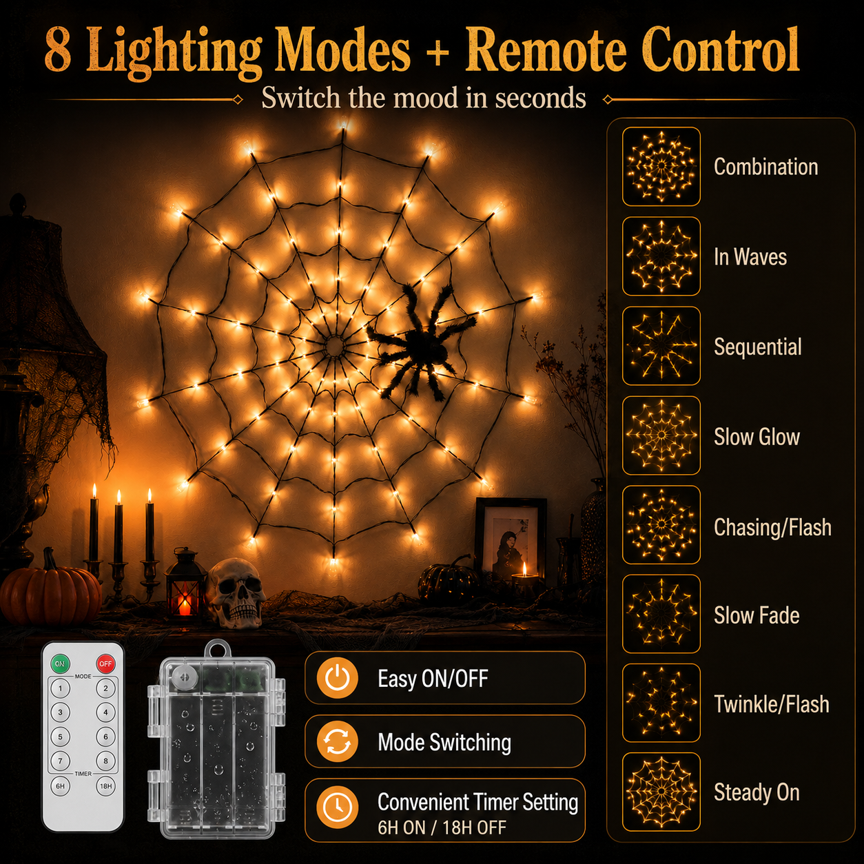 Halloween Spider Web Lights