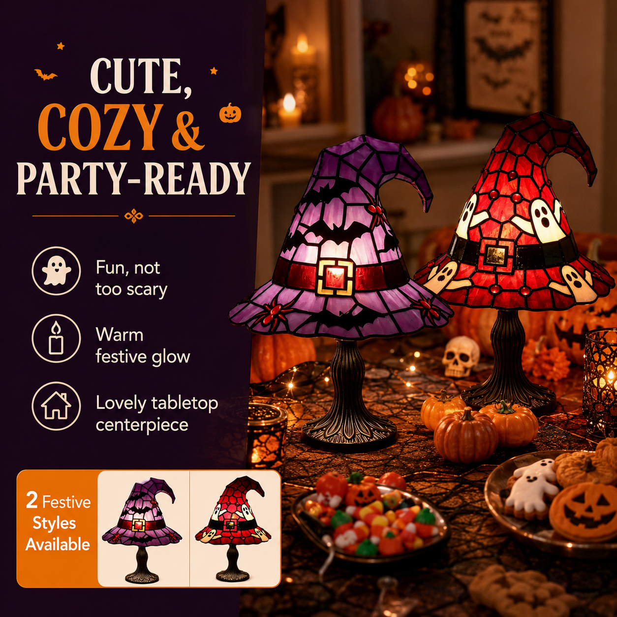 Halloween Witch Hat Table Lamp