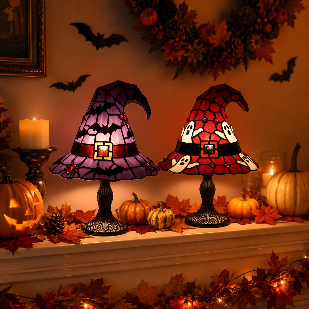 Halloween Witch Hat Table Lamp