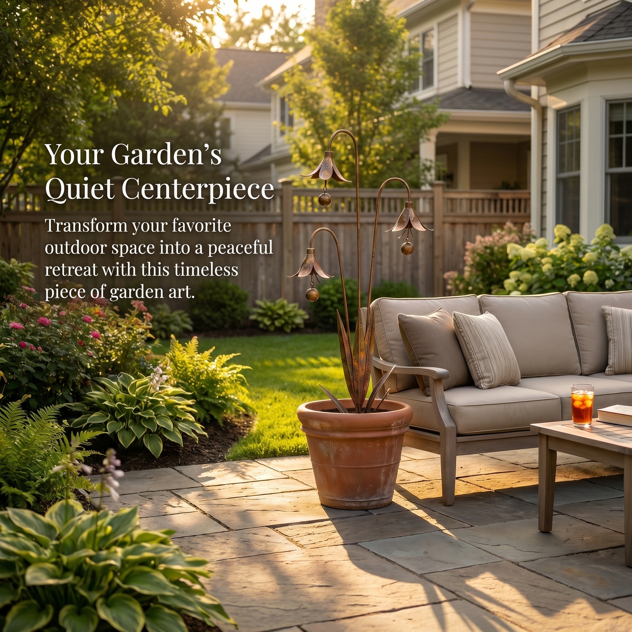 Triple Bluebells Garden Stake