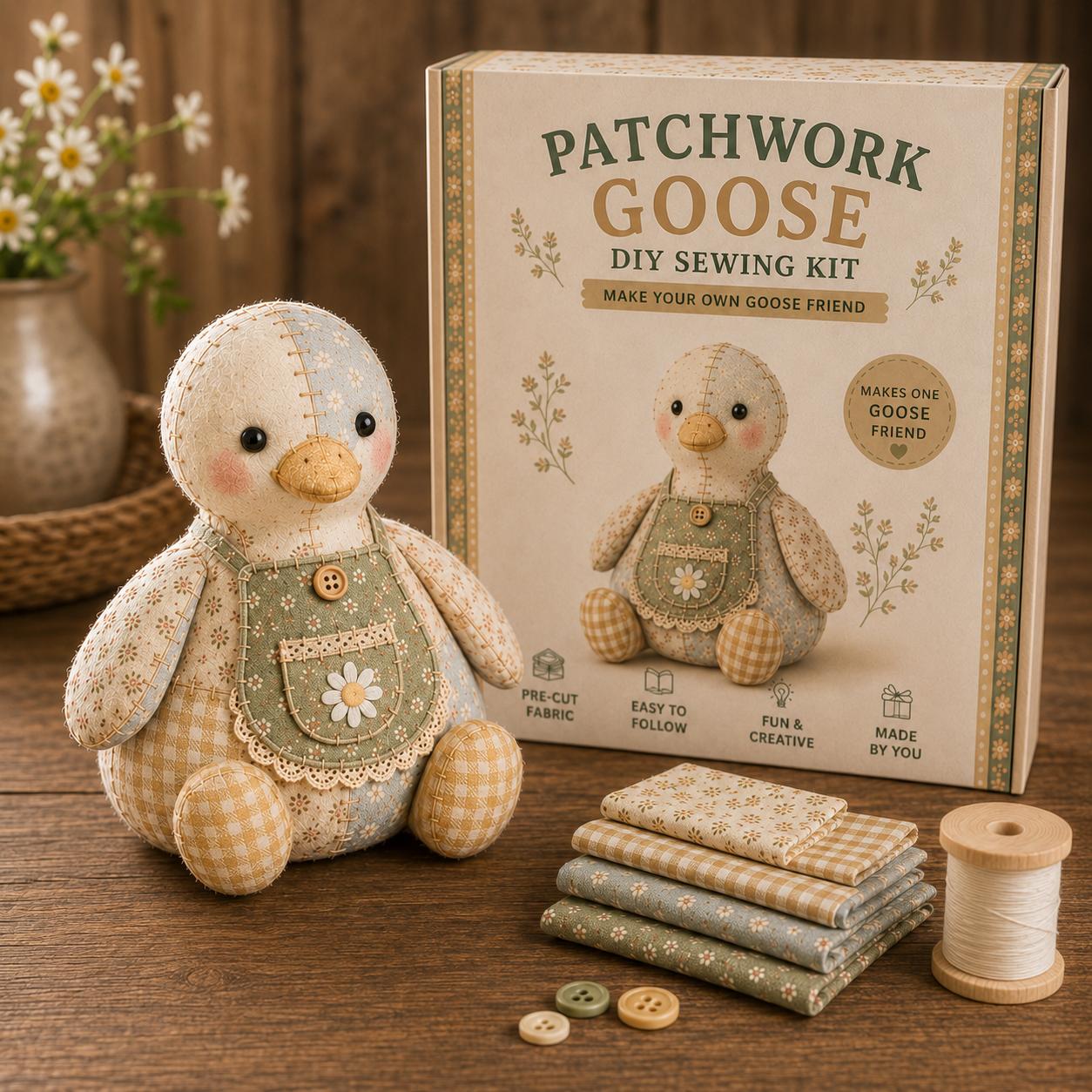 Cottage Patchwork Friends DIY Sewing Kit