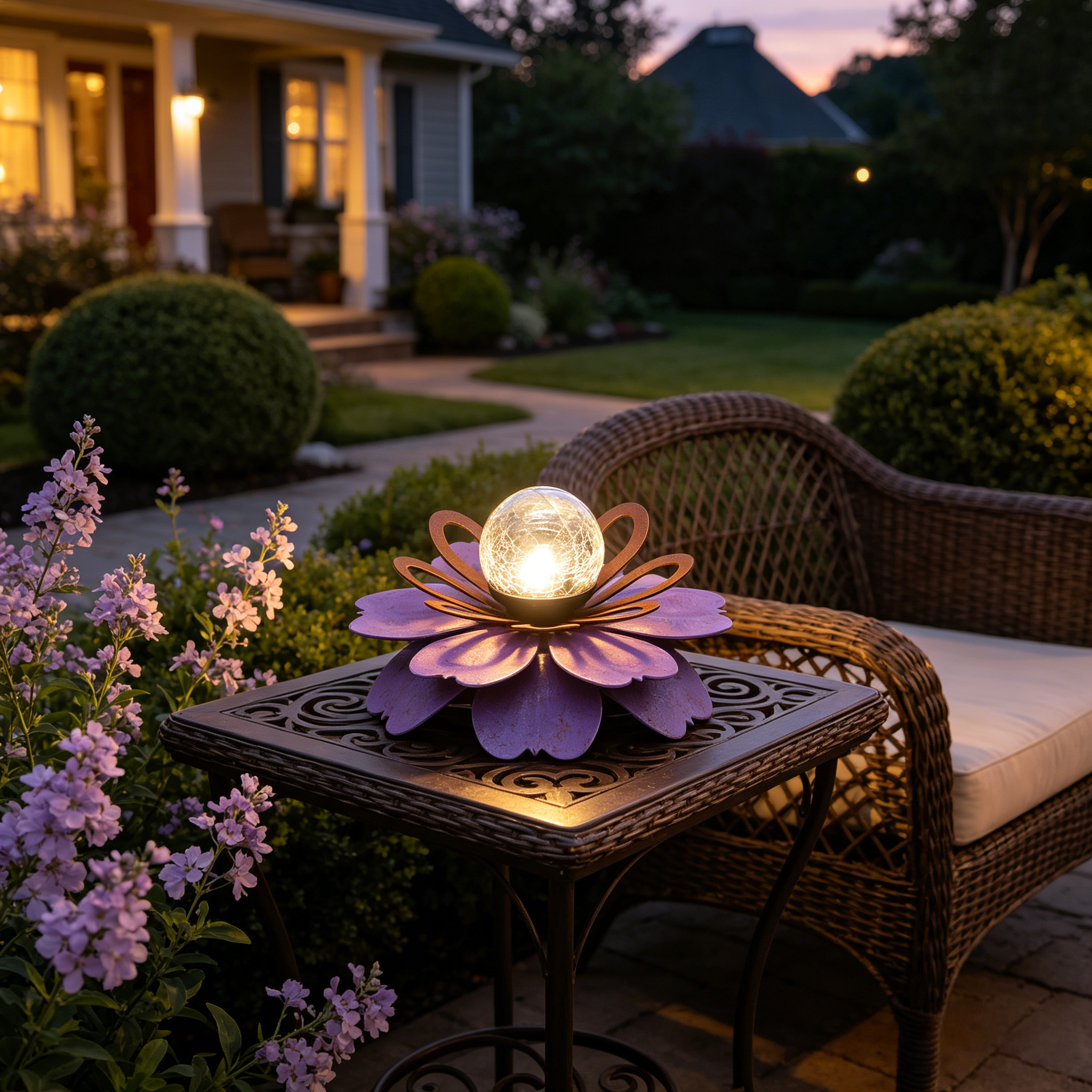 Metal Solar Flower Light