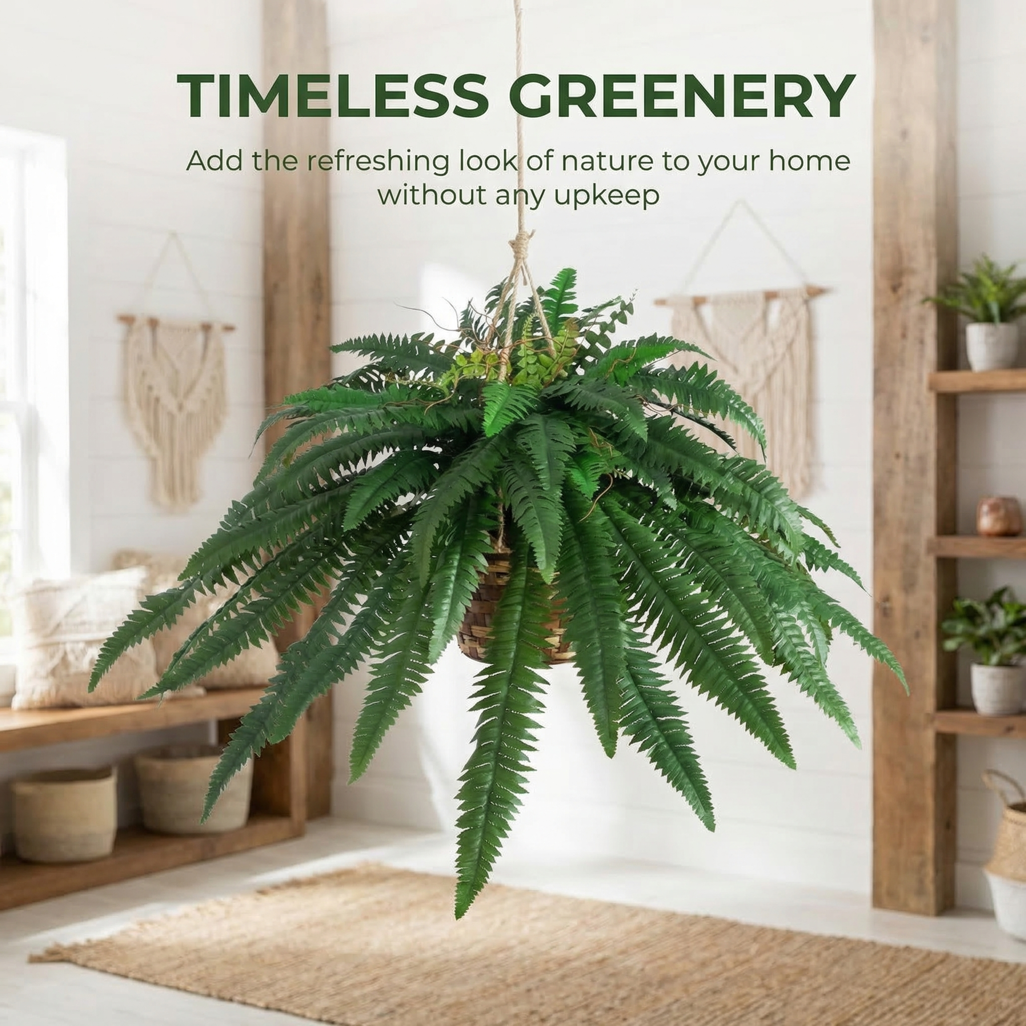 Large Silky Artificial Boston Fern Bush