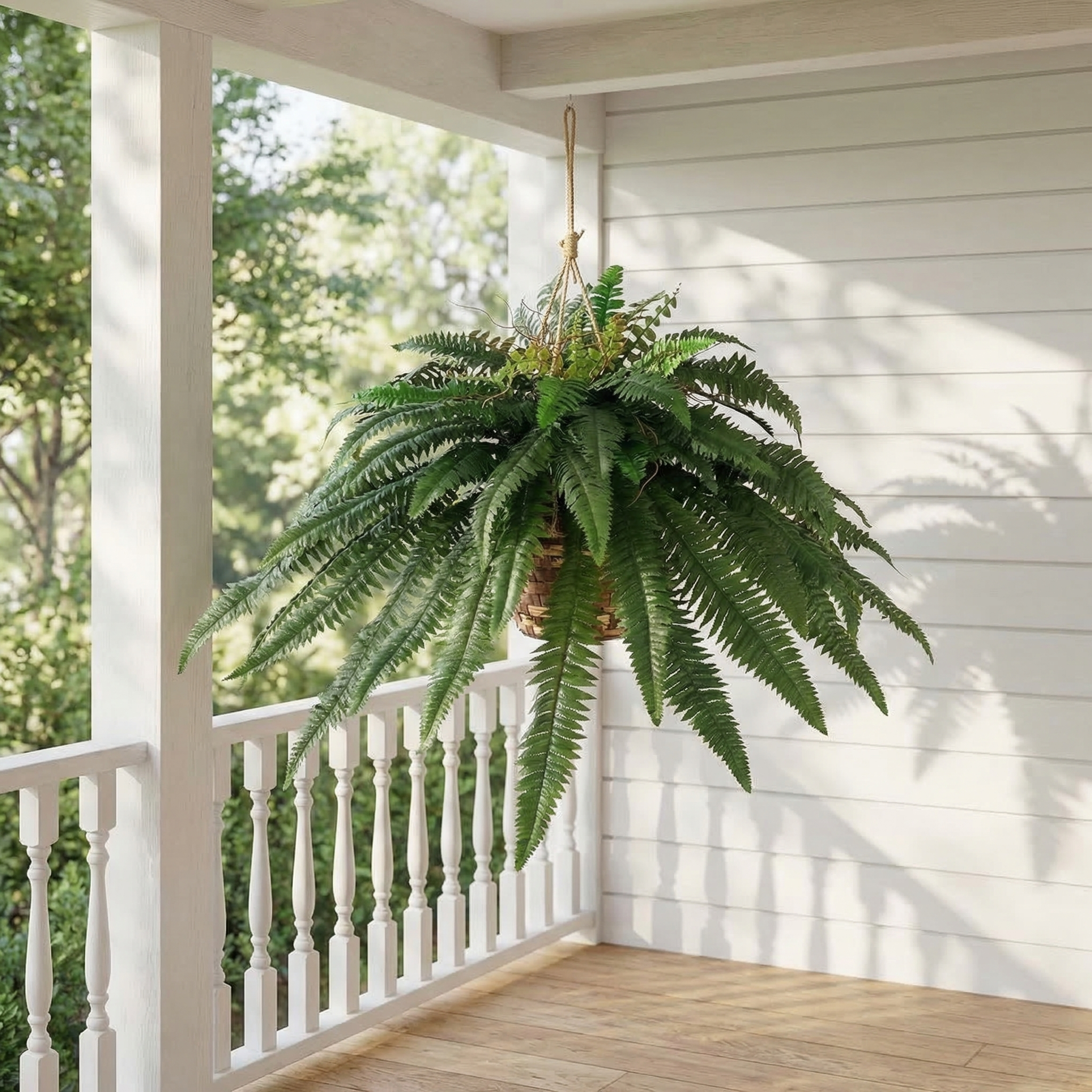 Large Silky Artificial Boston Fern Bush