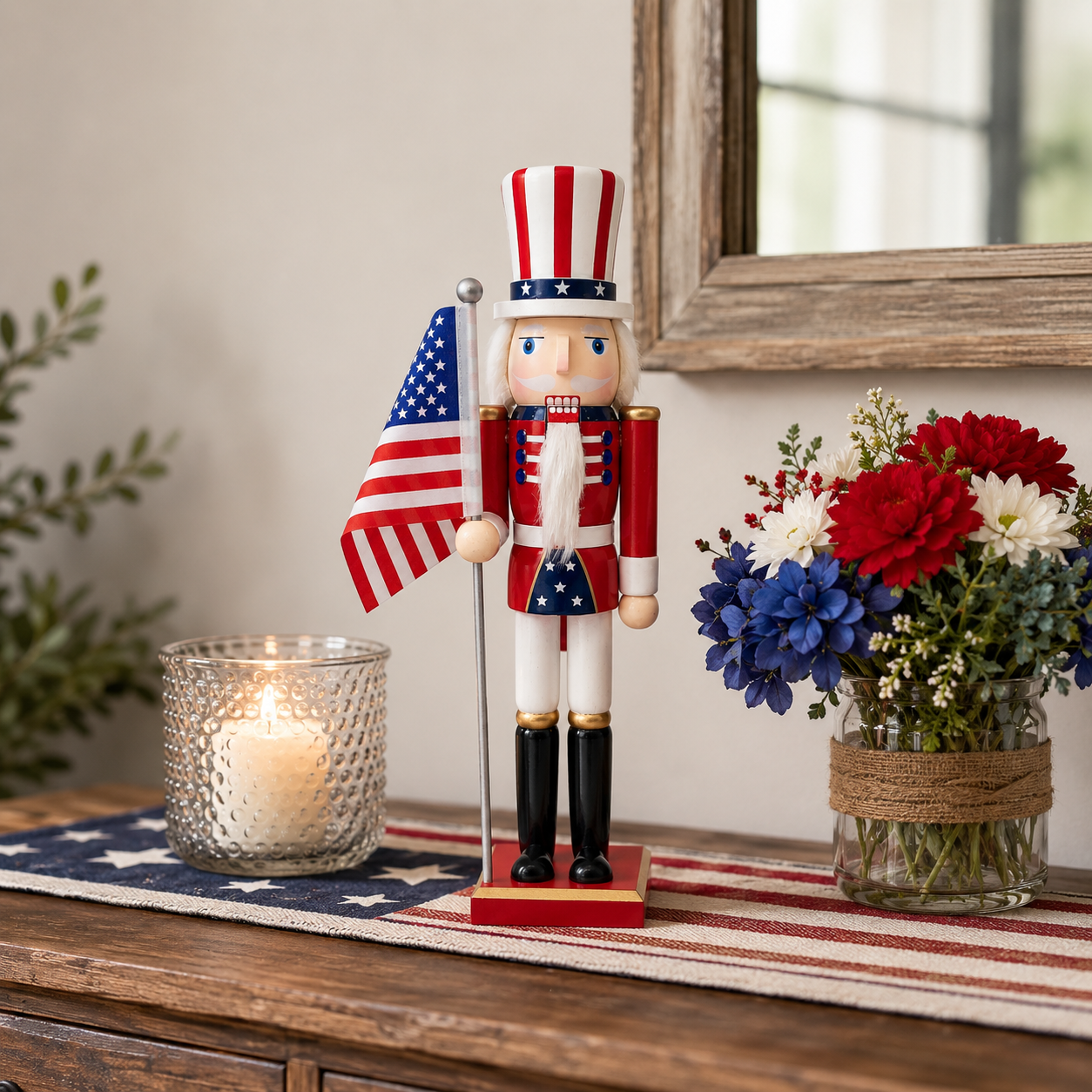 Patriotic Uncle Sam Nutcracker