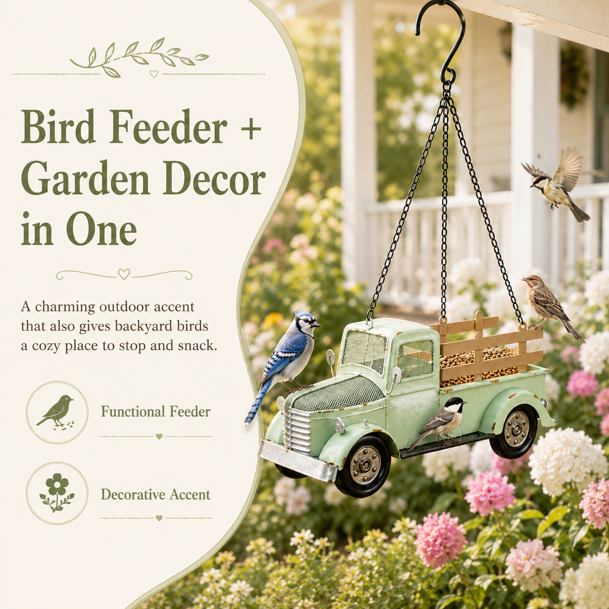 Vintage Pickup Truck Bird Feeder