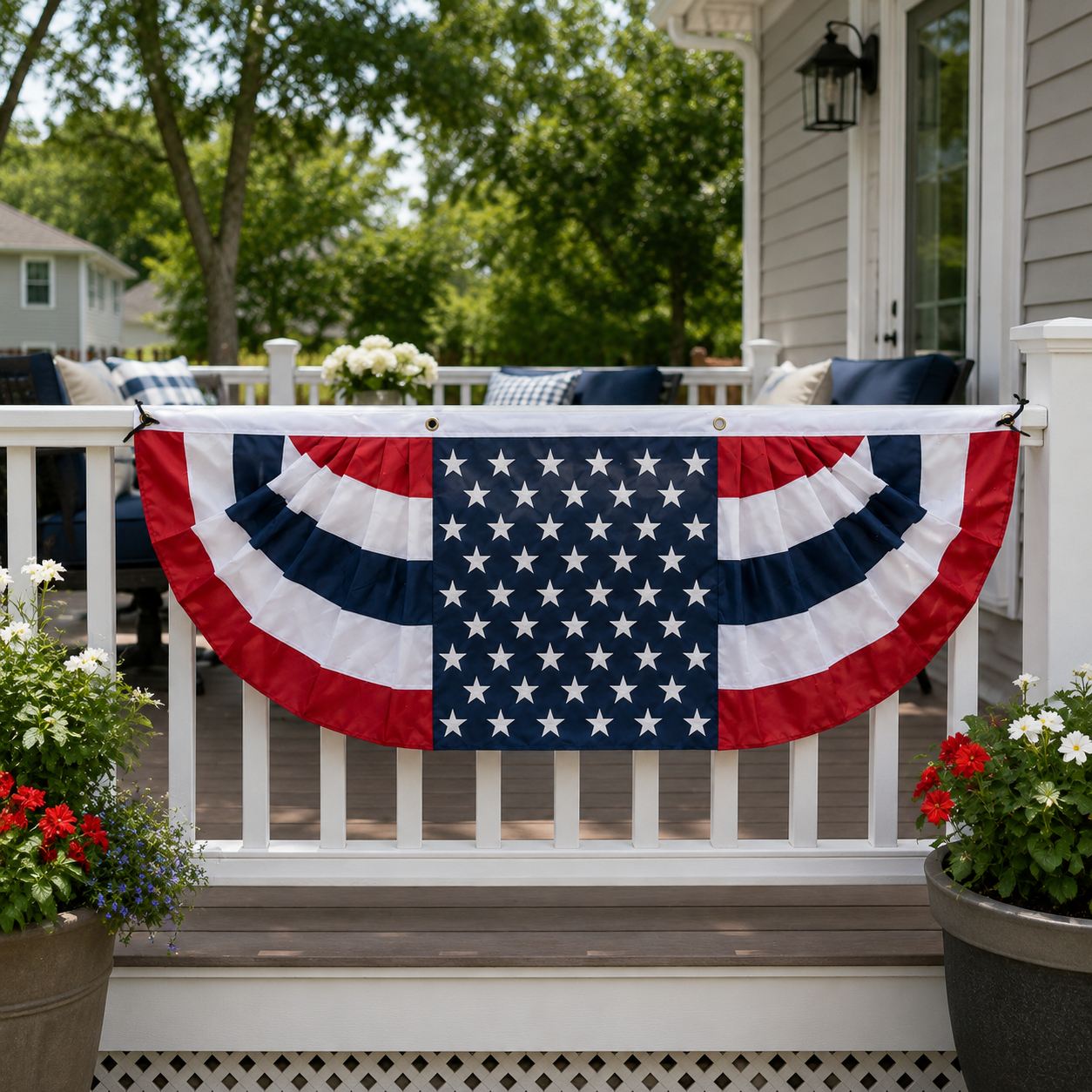 Lighted Patriotic Bunting Banner