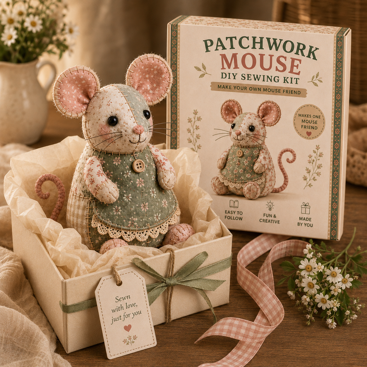Cottage Patchwork Friends DIY Sewing Kit