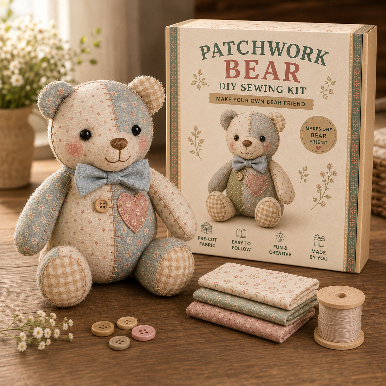 Cottage Patchwork Friends DIY Sewing Kit