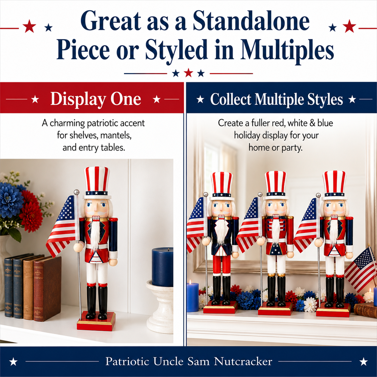 Patriotic Uncle Sam Nutcracker