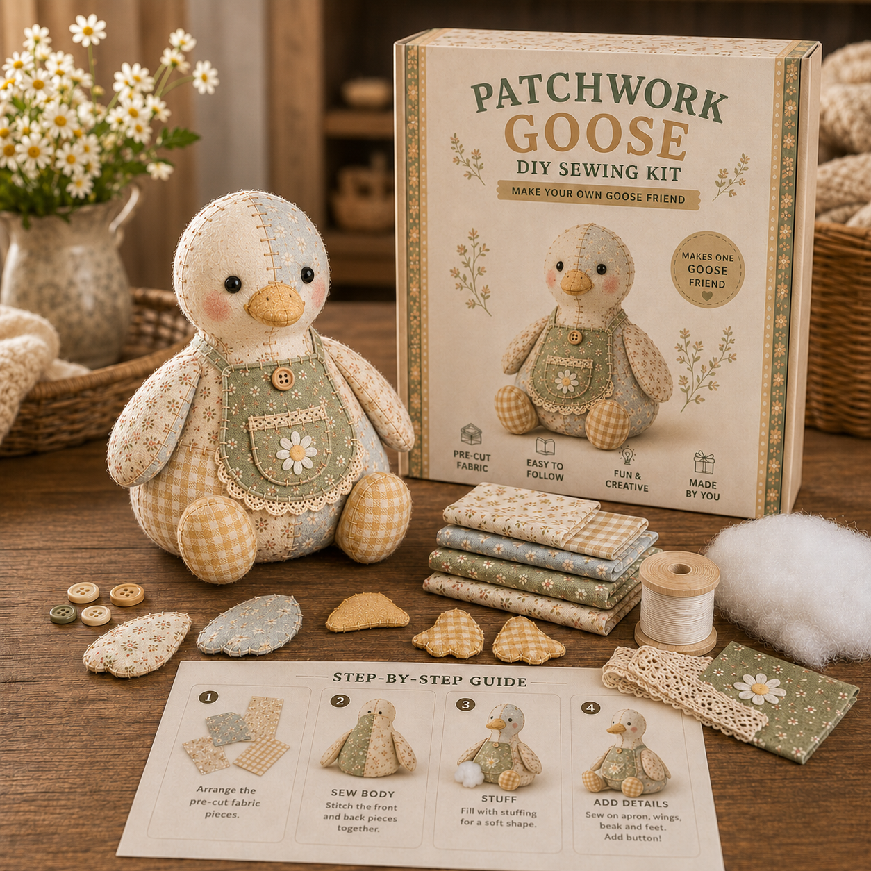Cottage Patchwork Friends DIY Sewing Kit