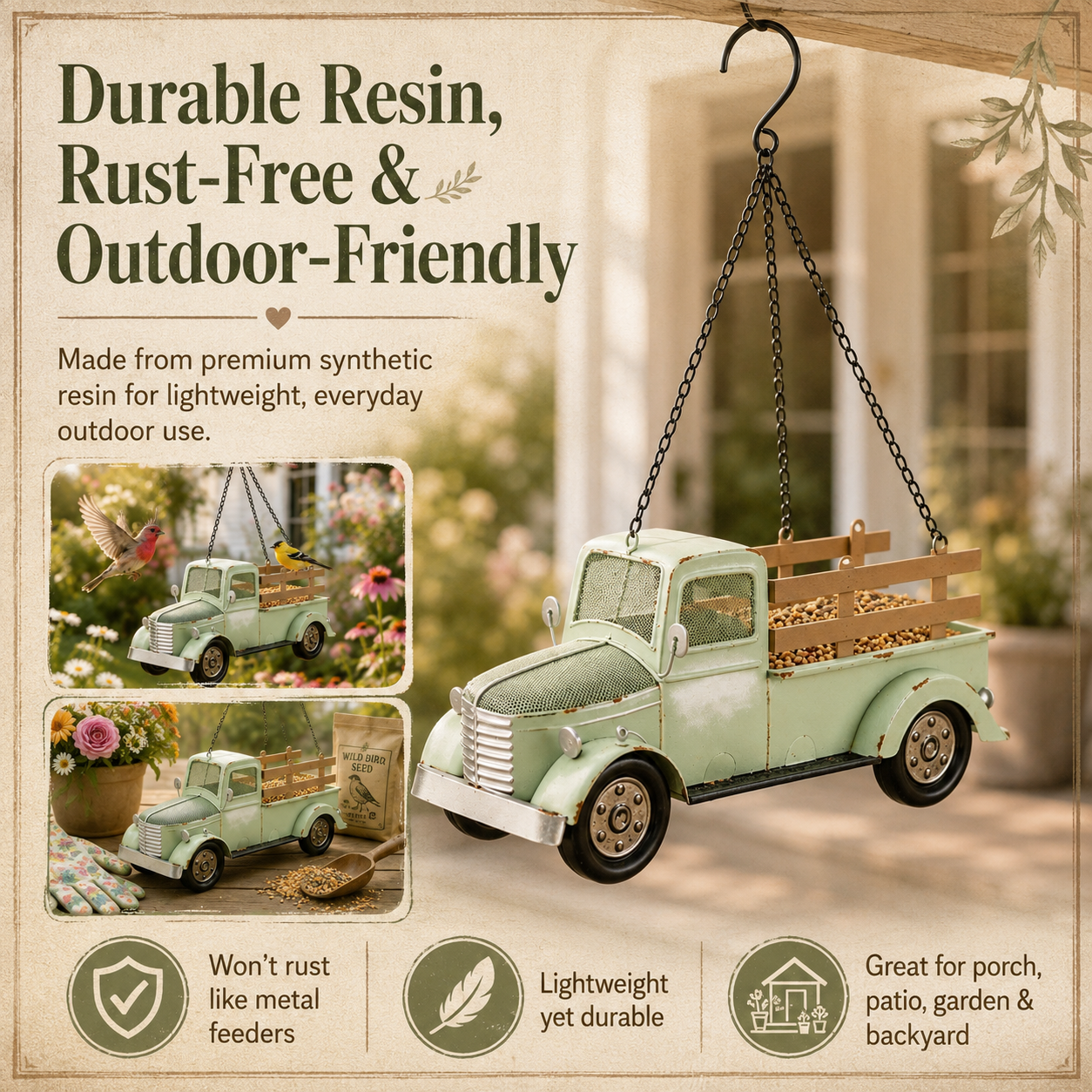 Vintage Pickup Truck Bird Feeder