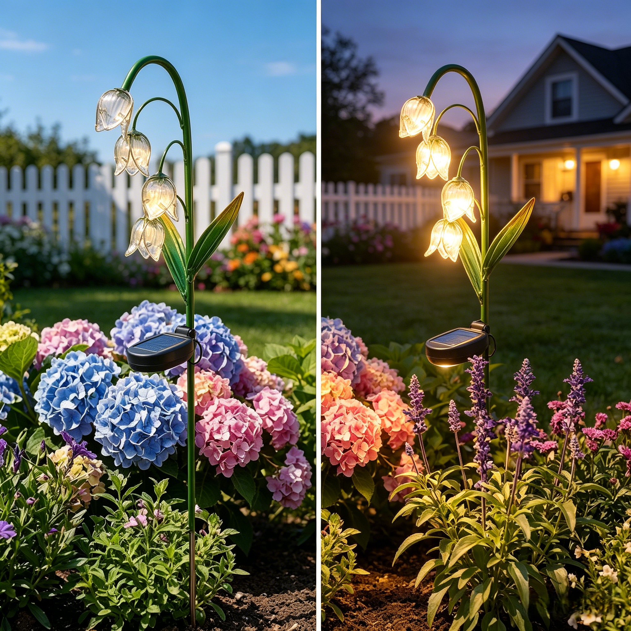 Artisanal Glass Lily of the Valley Solar Stakes