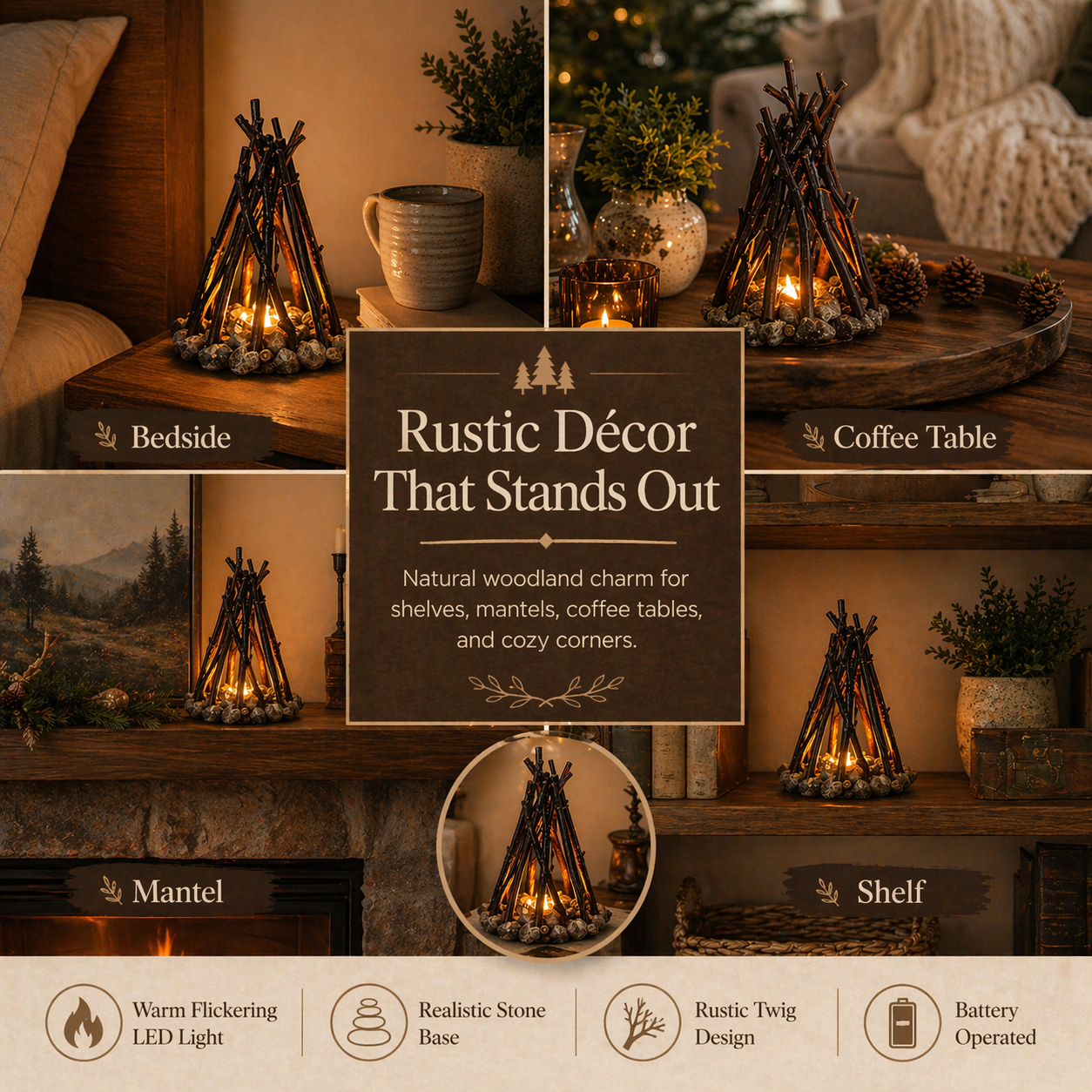 Retro Bonfire night light lamp