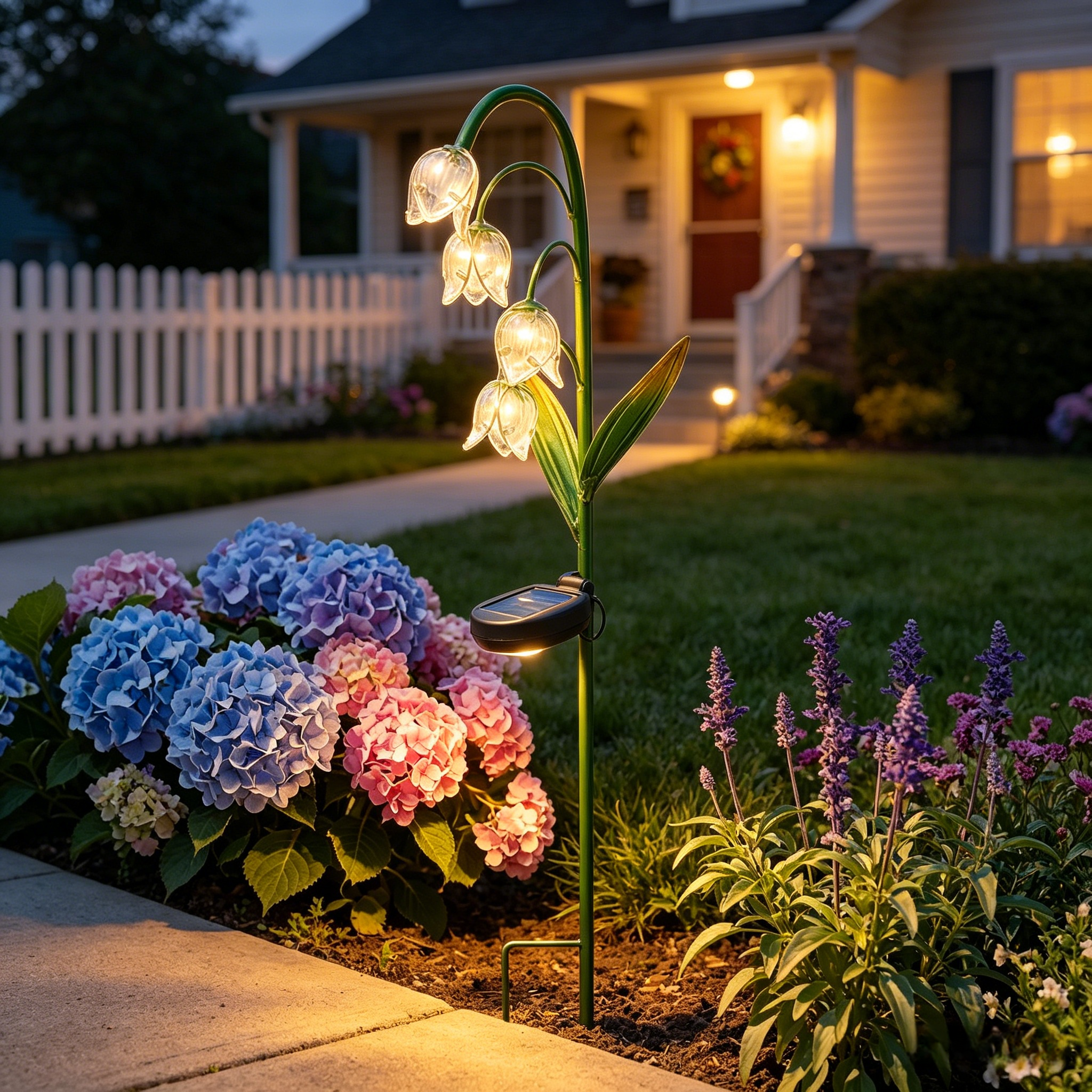 Artisanal Glass Lily of the Valley Solar Stakes