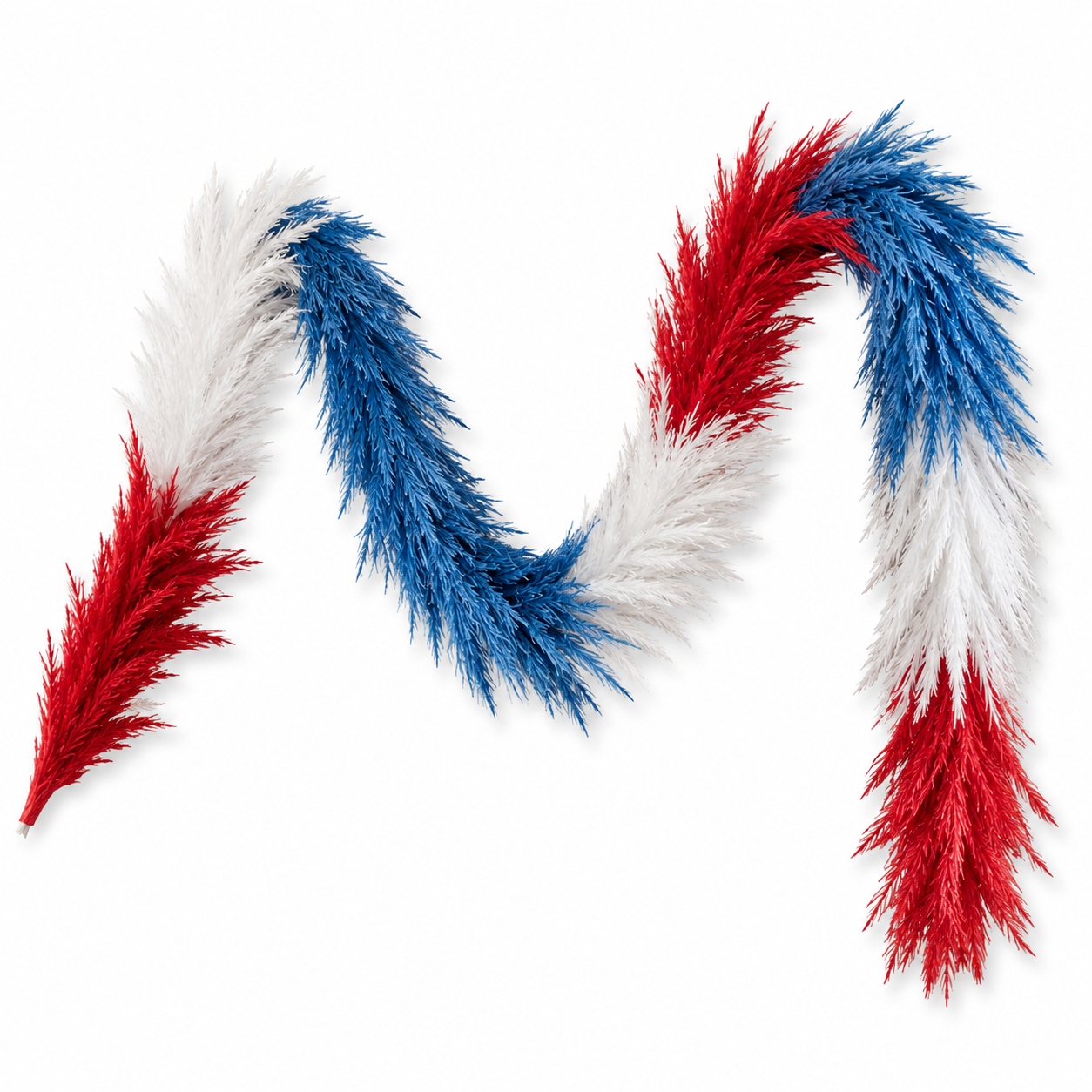 Full & Fluffy Red White & Blue Reed Garland