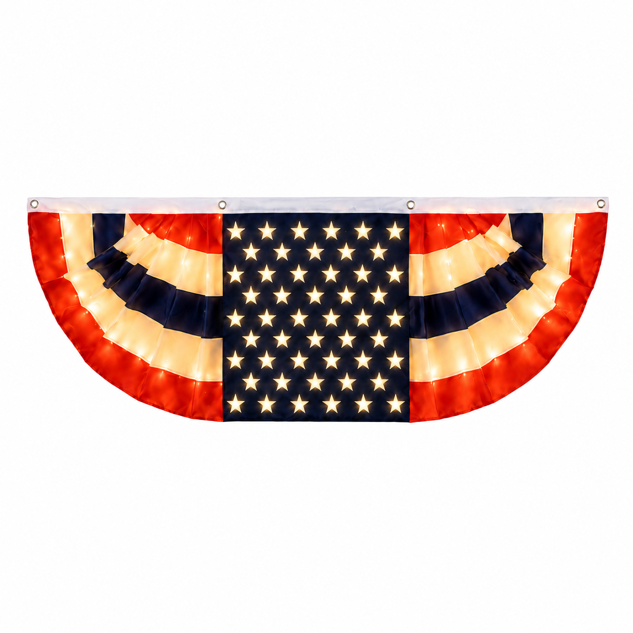 Lighted Patriotic Bunting Banner