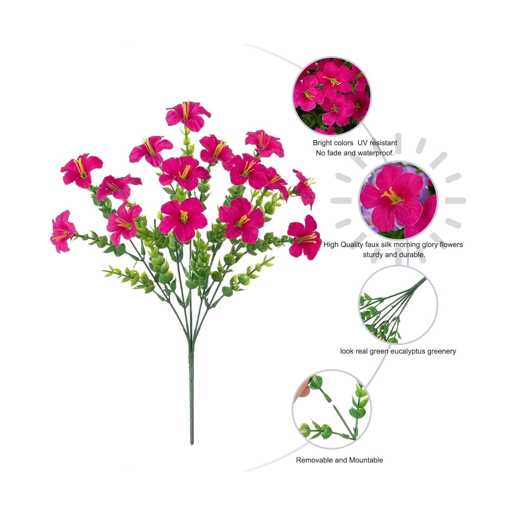 Faux Morning Glory with Eucalyptus