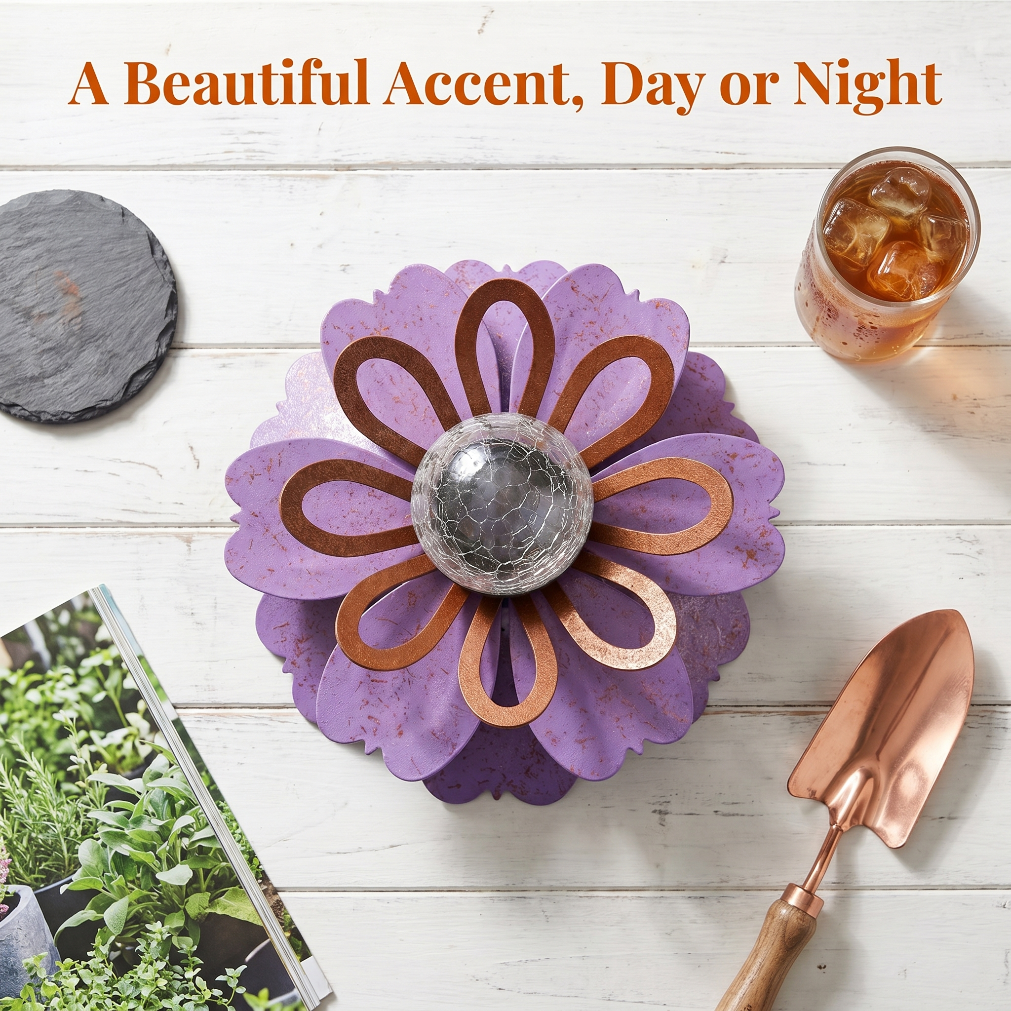 Metal Solar Flower Light