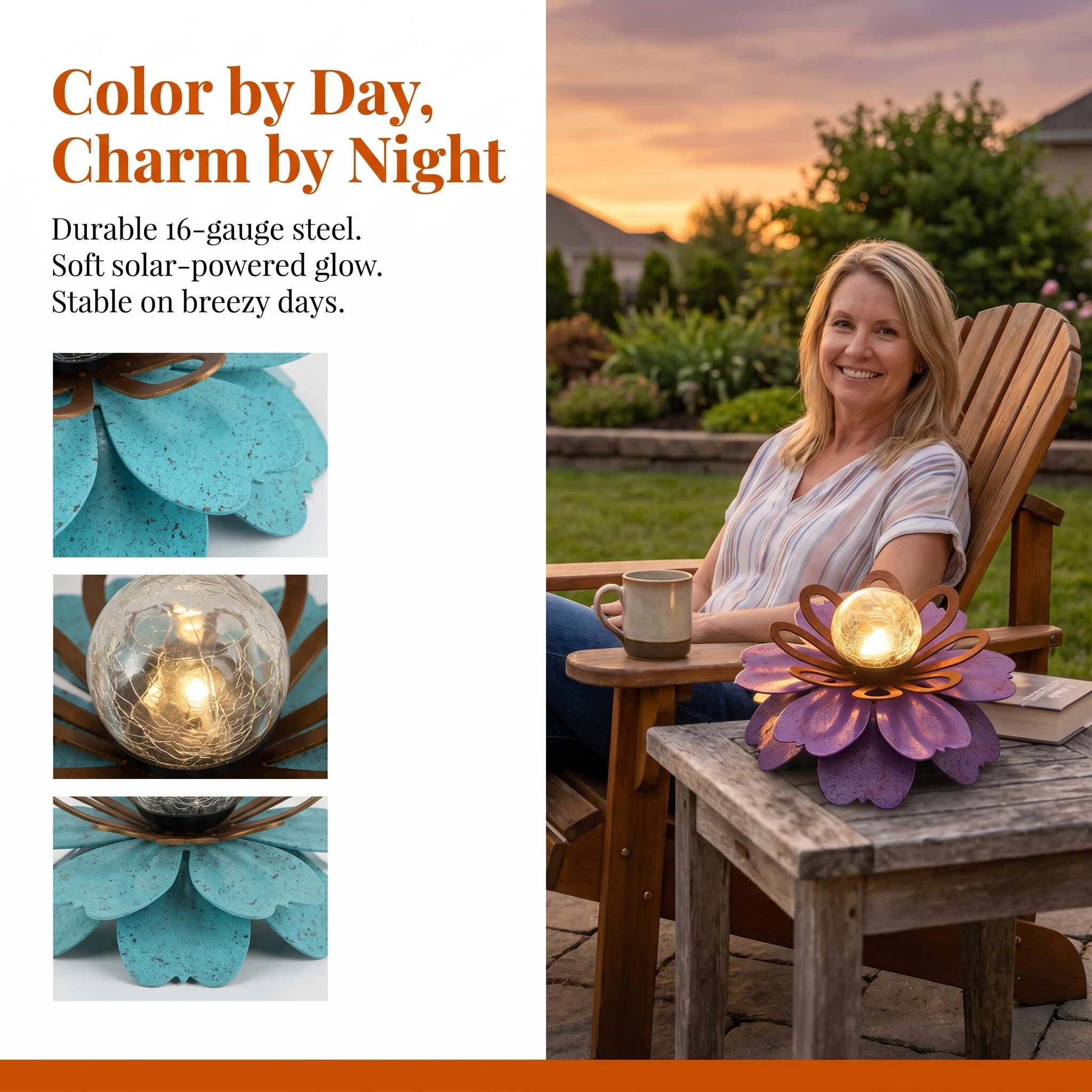 Metal Solar Flower Light