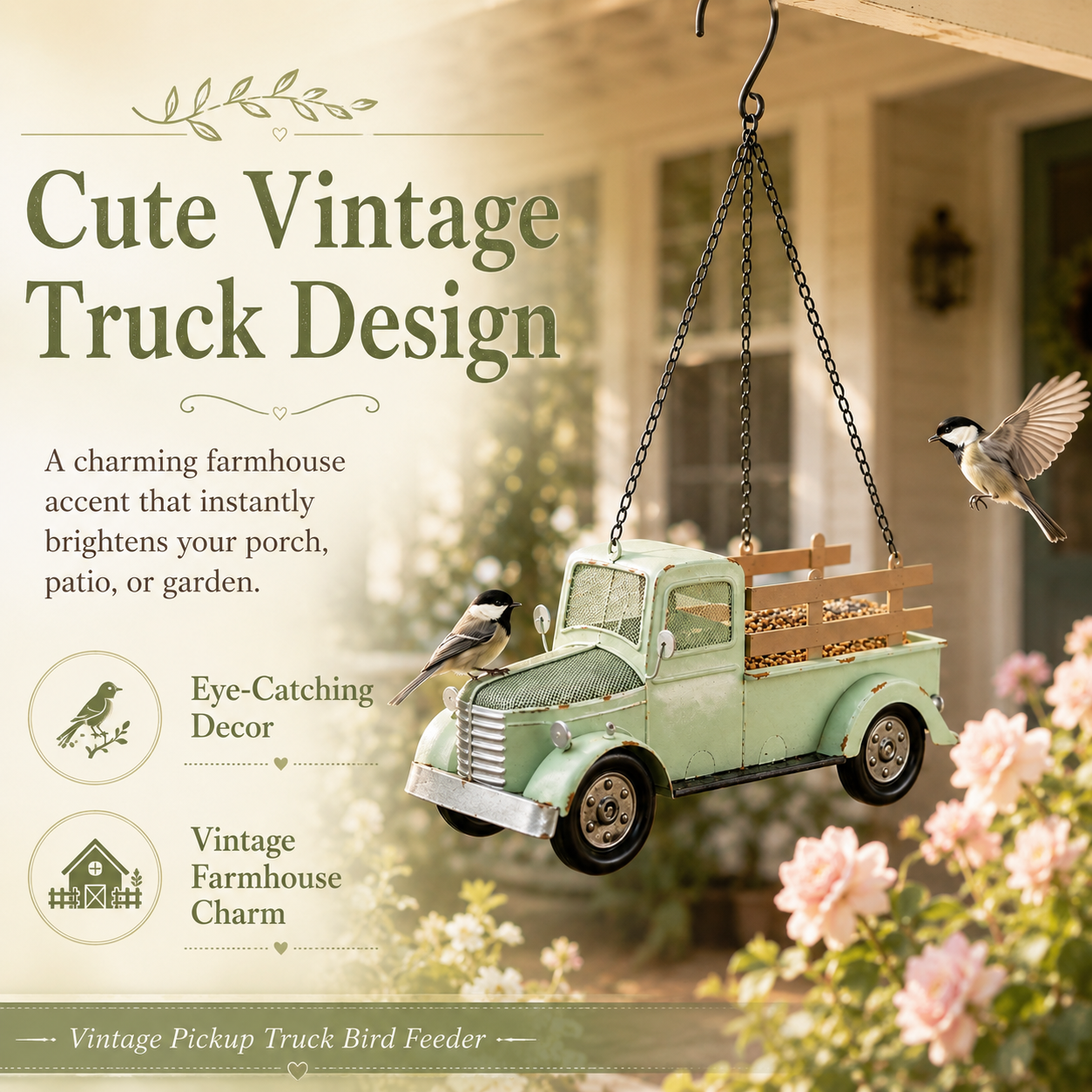 Vintage Pickup Truck Bird Feeder