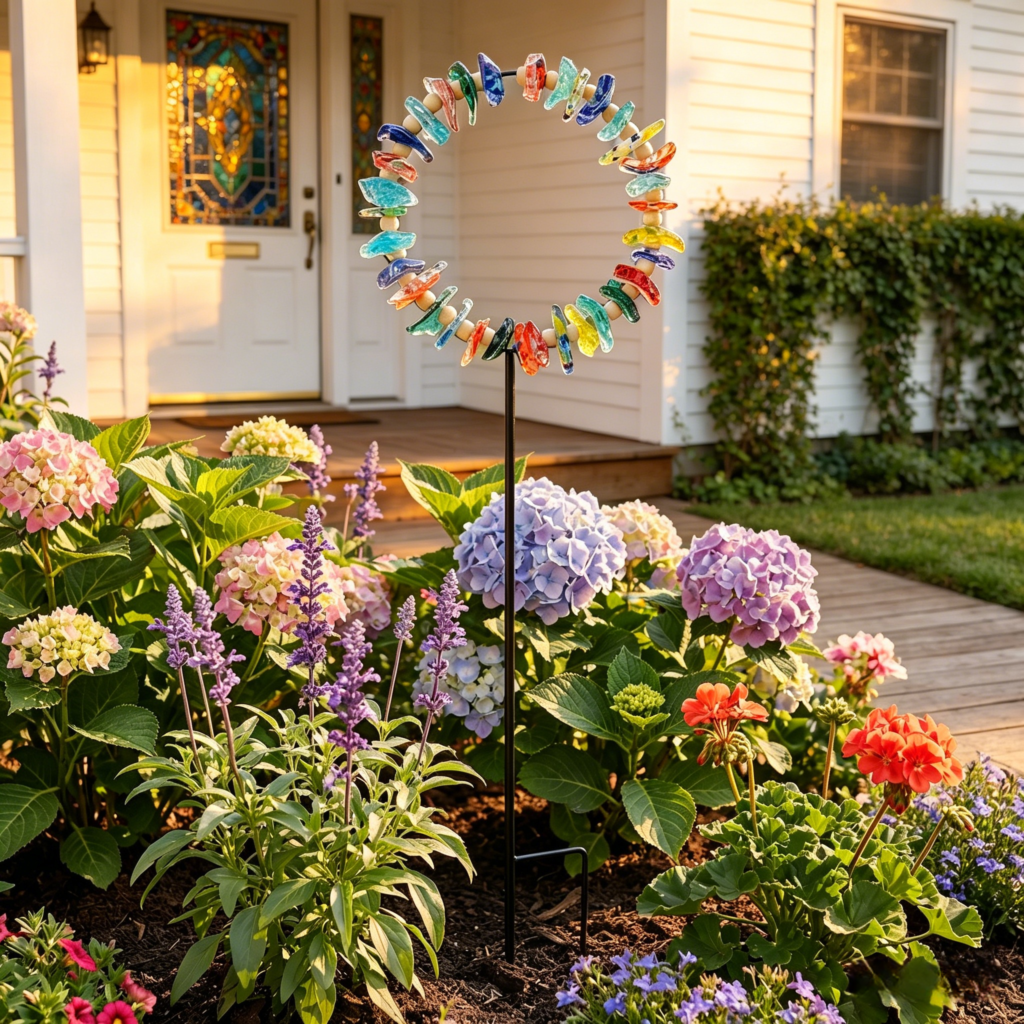 Sea Glass Sun Catcher Garden Stake