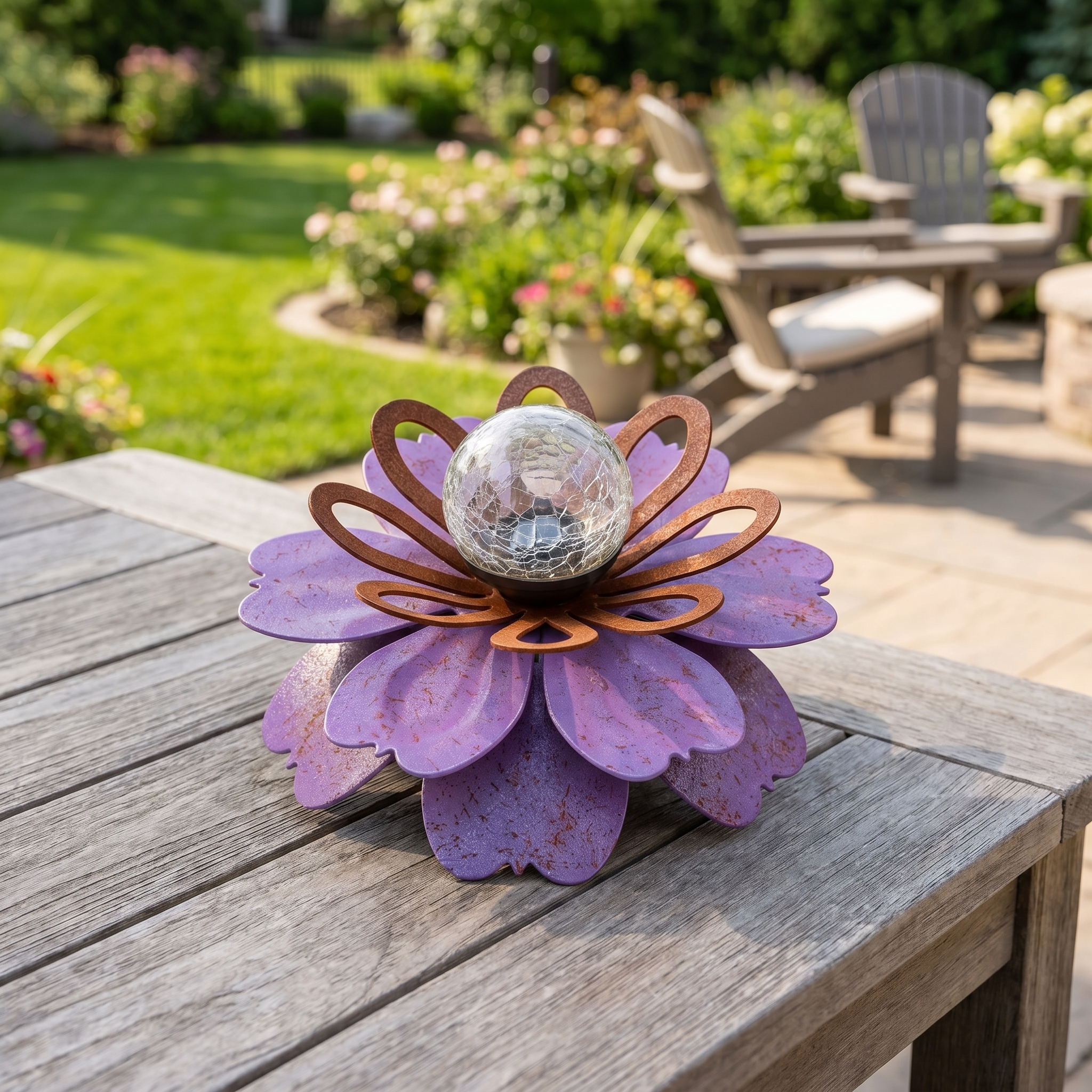 Metal Solar Flower Light