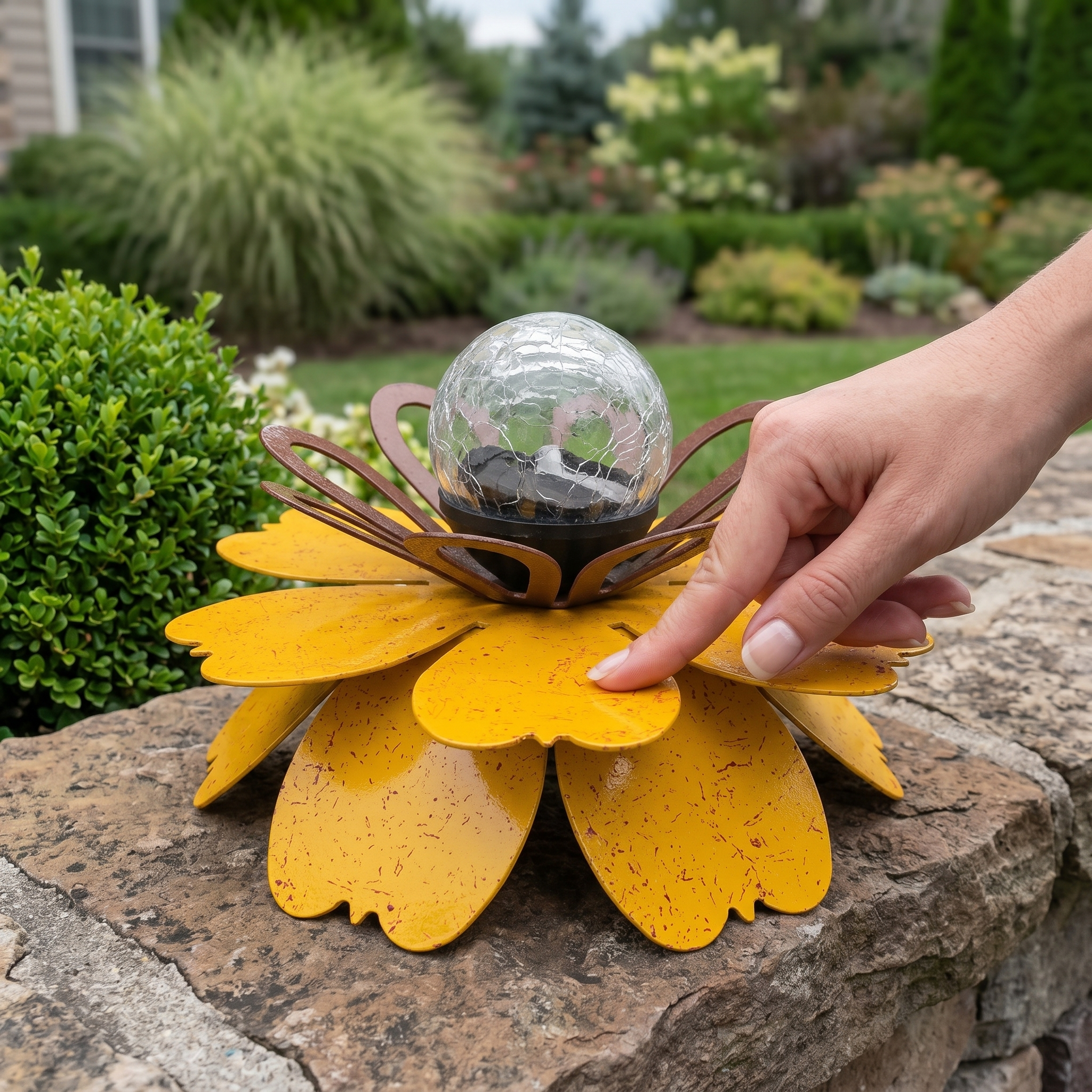 Metal Solar Flower Light