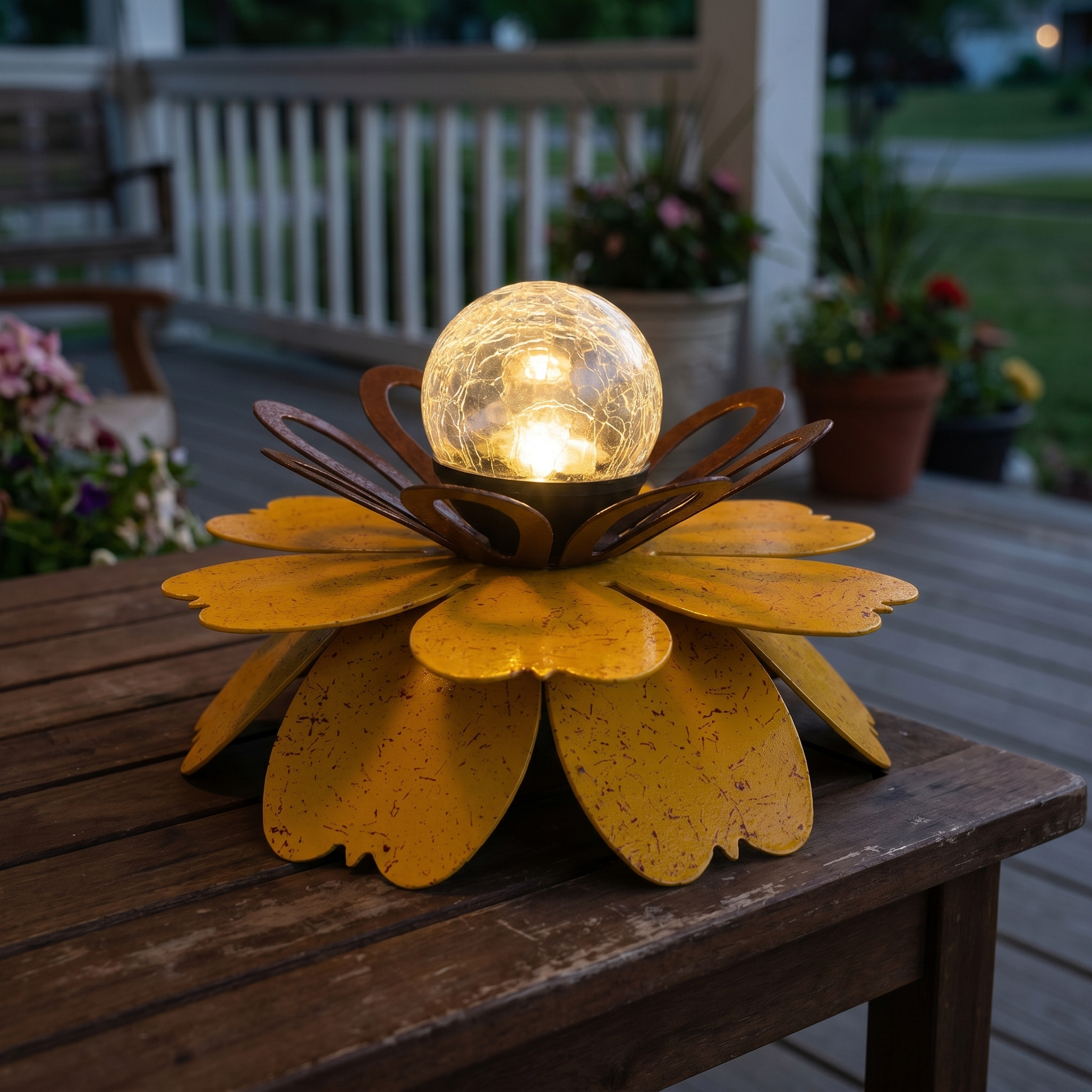 Metal Solar Flower Light