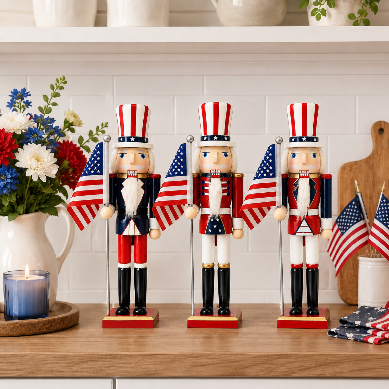Patriotic Uncle Sam Nutcracker
