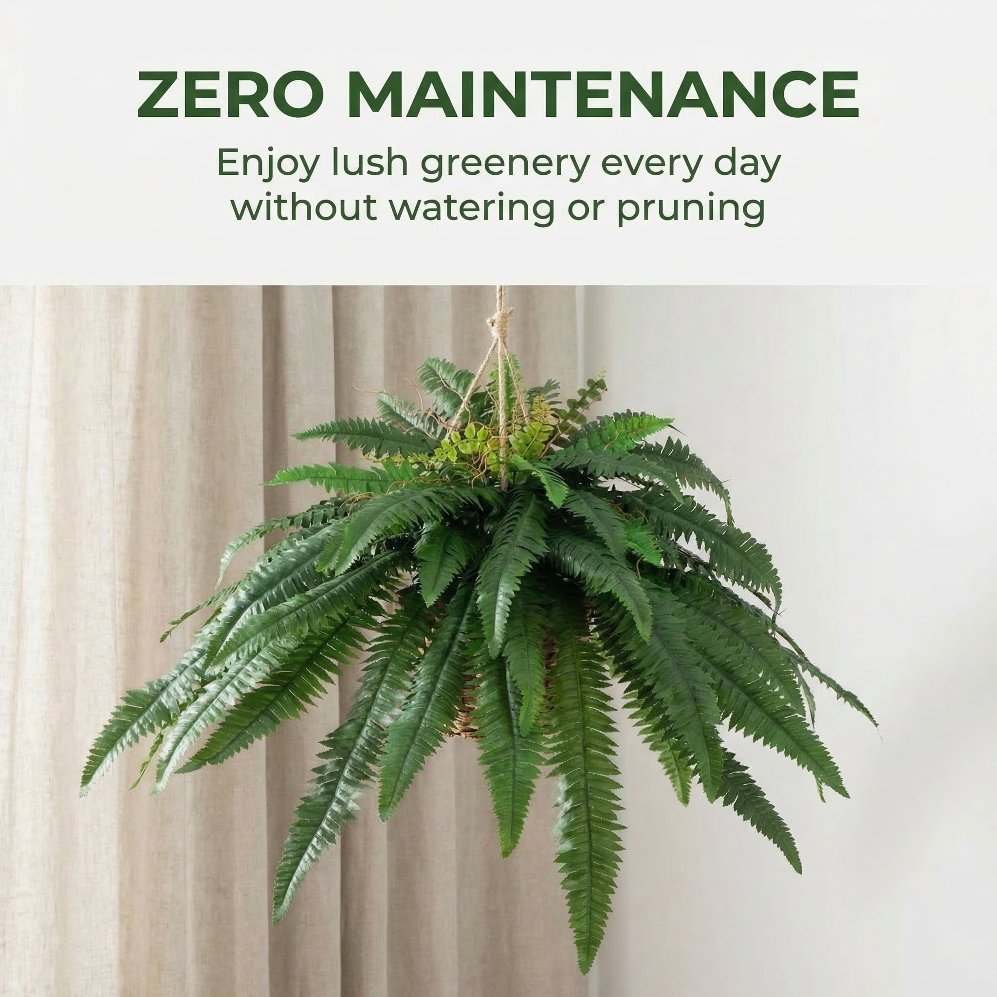 Large Silky Artificial Boston Fern Bush