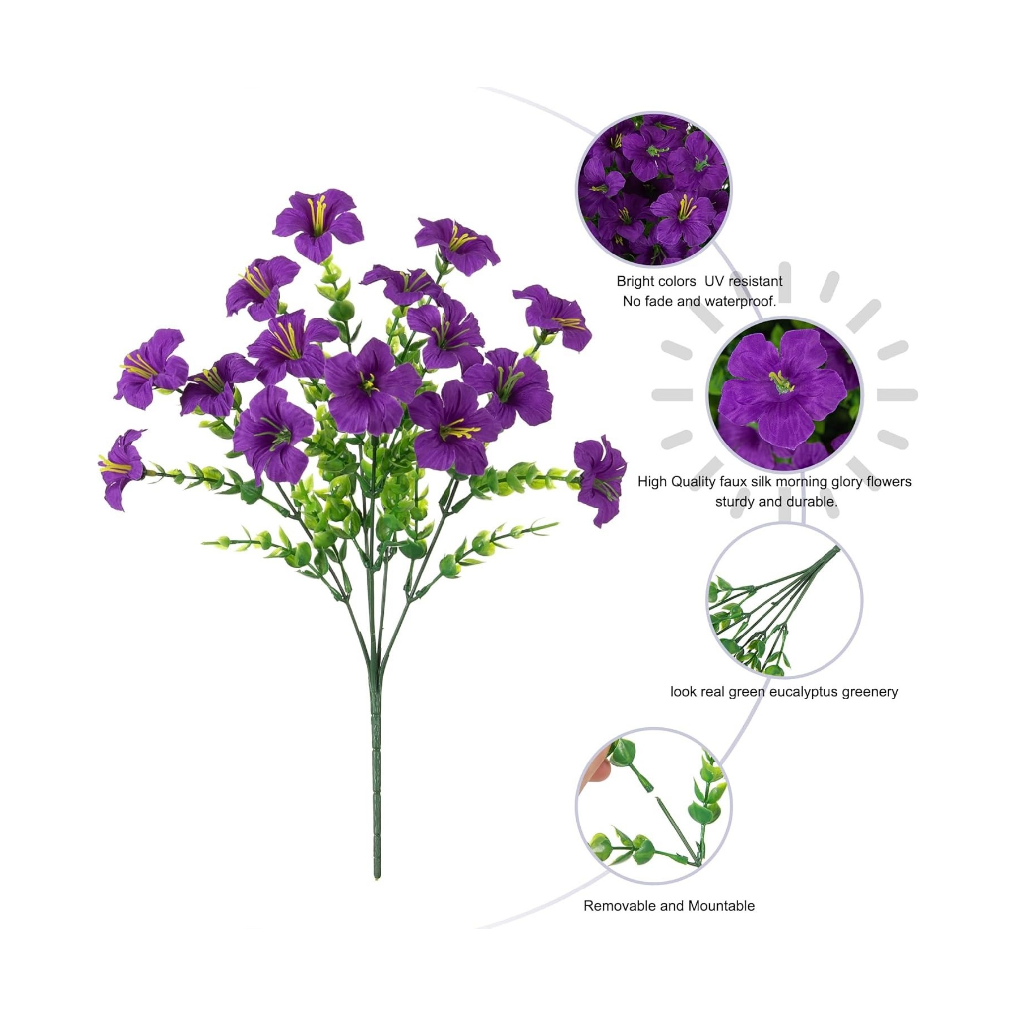 Faux Morning Glory with Eucalyptus