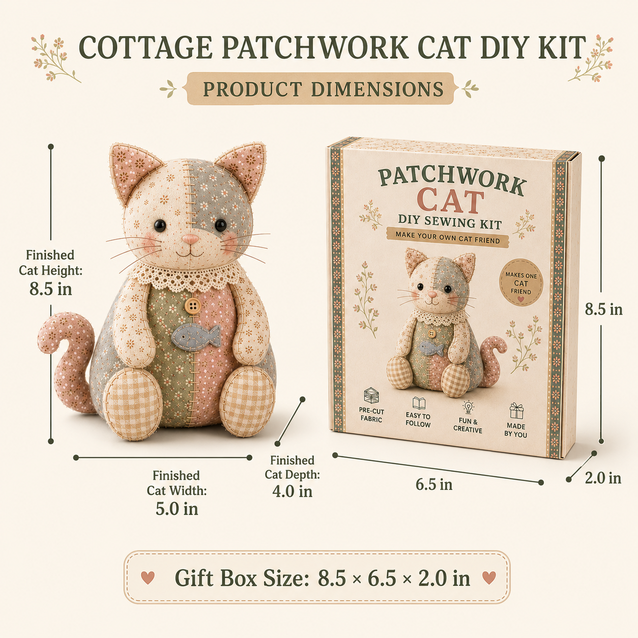 Cottage Patchwork Friends DIY Sewing Kit