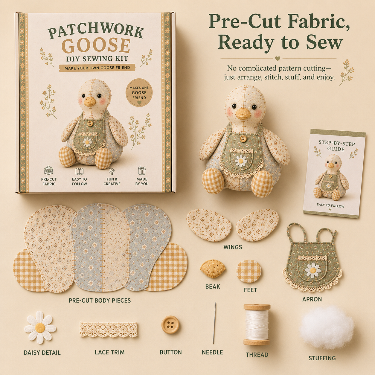Cottage Patchwork Friends DIY Sewing Kit