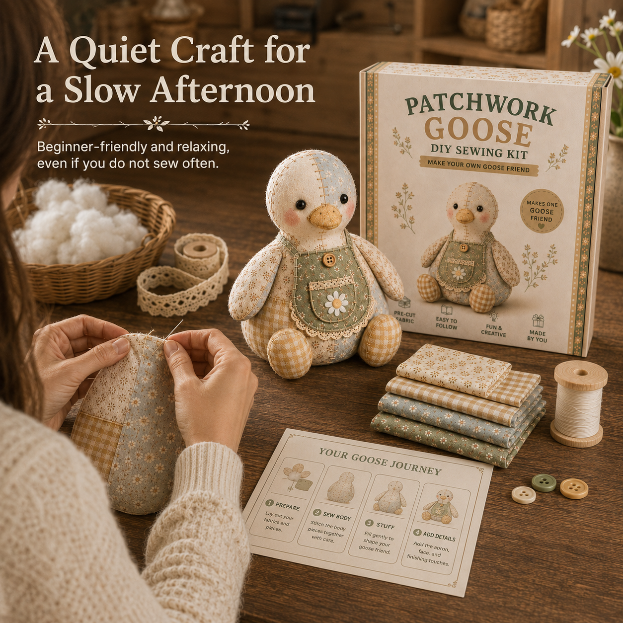 Cottage Patchwork Friends DIY Sewing Kit