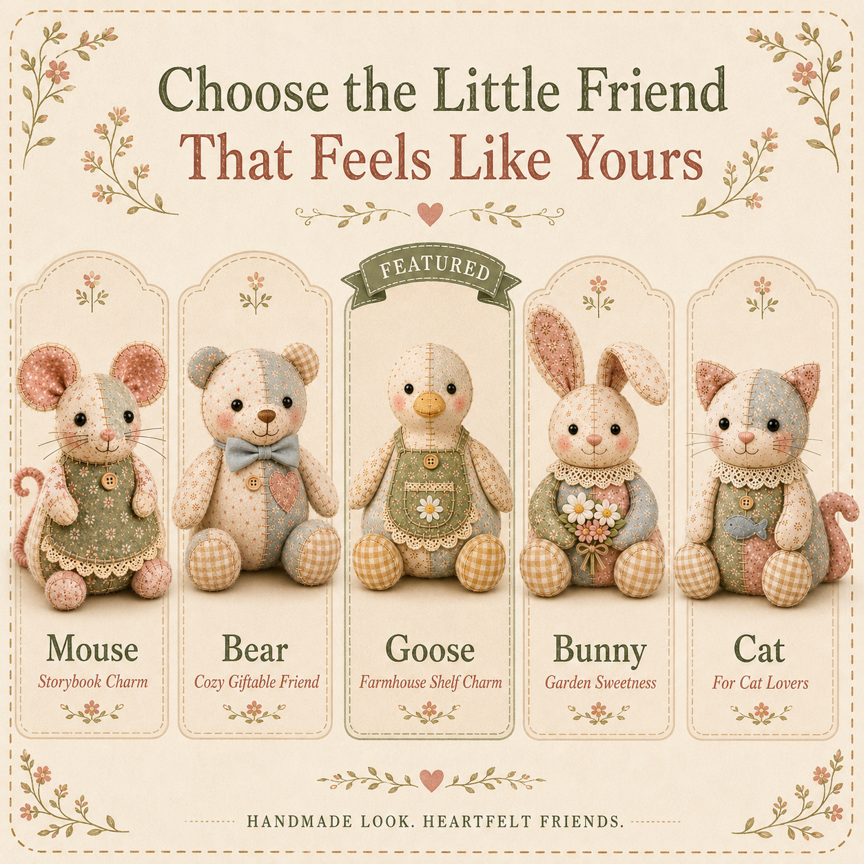 Cottage Patchwork Friends DIY Sewing Kit