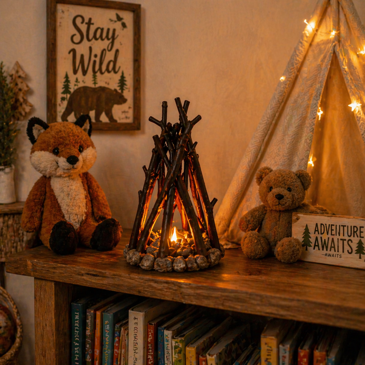Retro Bonfire night light lamp
