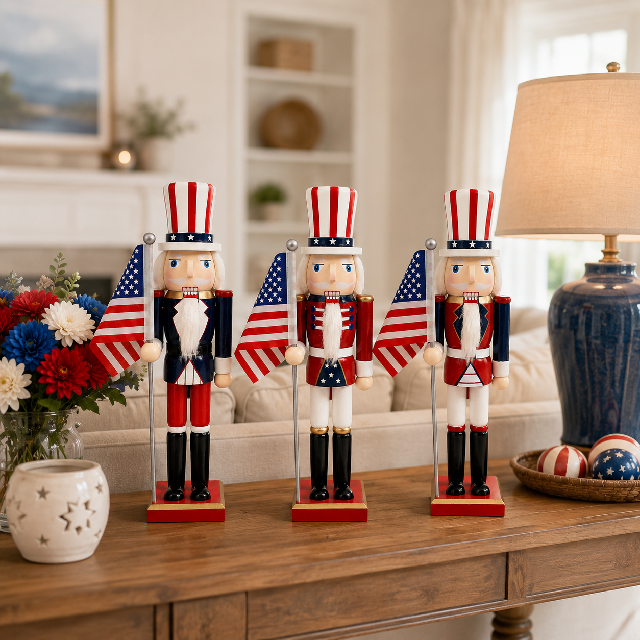 Patriotic Uncle Sam Nutcracker