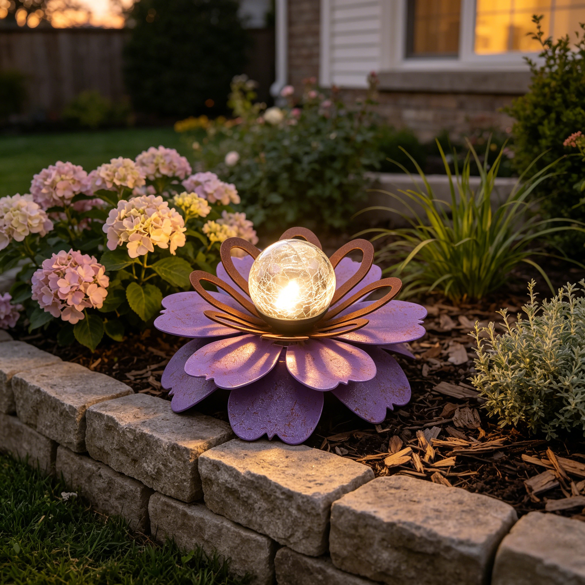 Metal Solar Flower Light