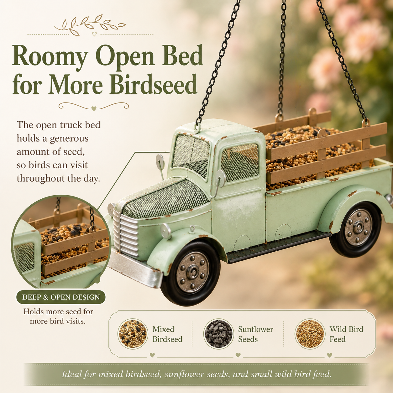 Vintage Pickup Truck Bird Feeder