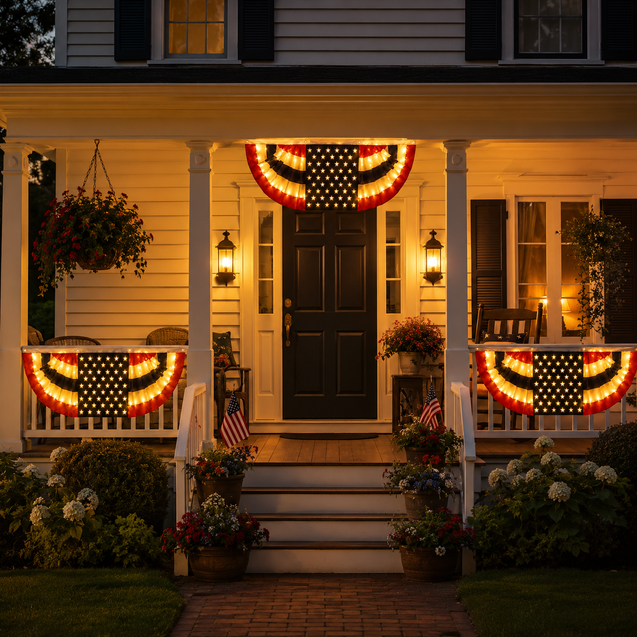 Lighted Patriotic Bunting Banner