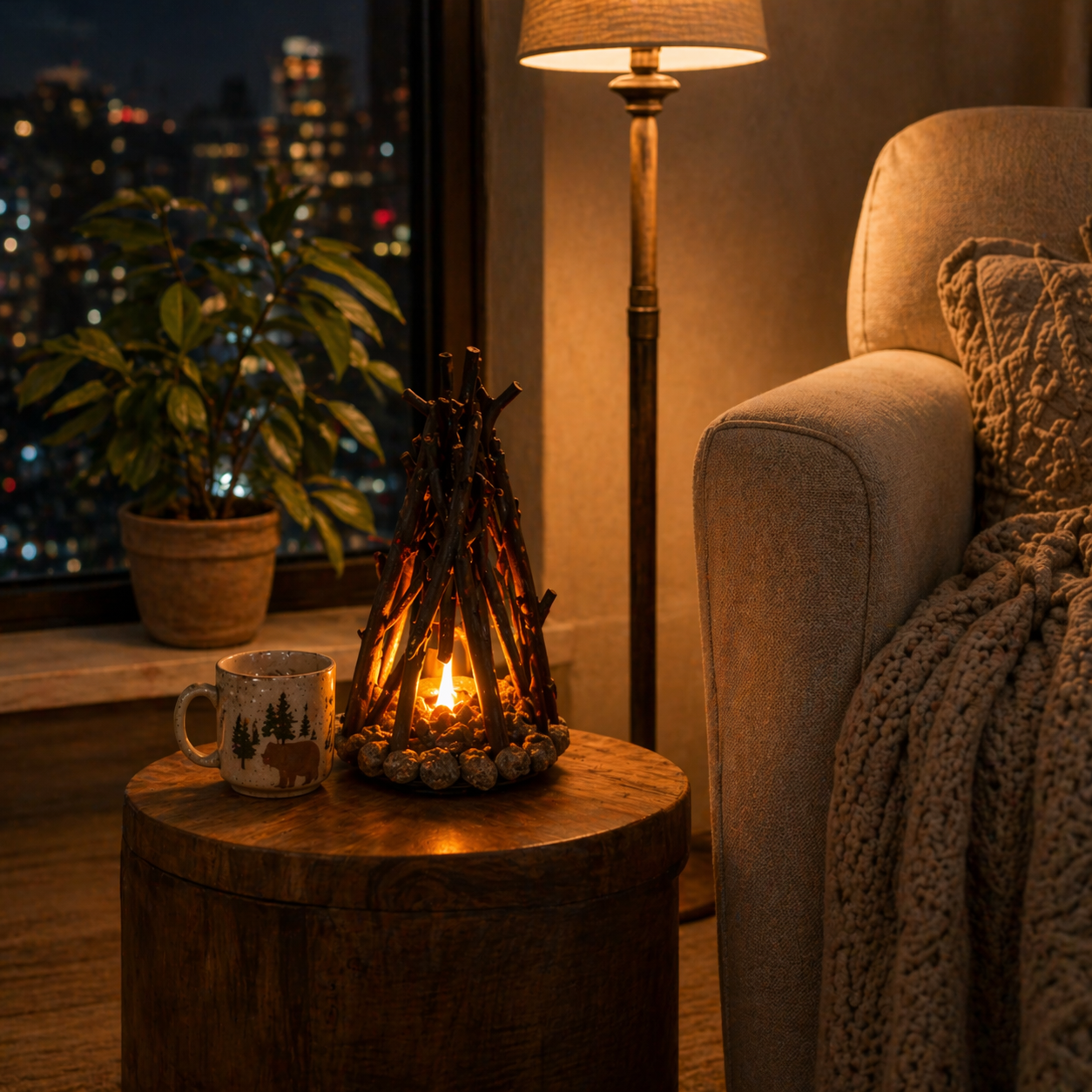 Retro Bonfire night light lamp
