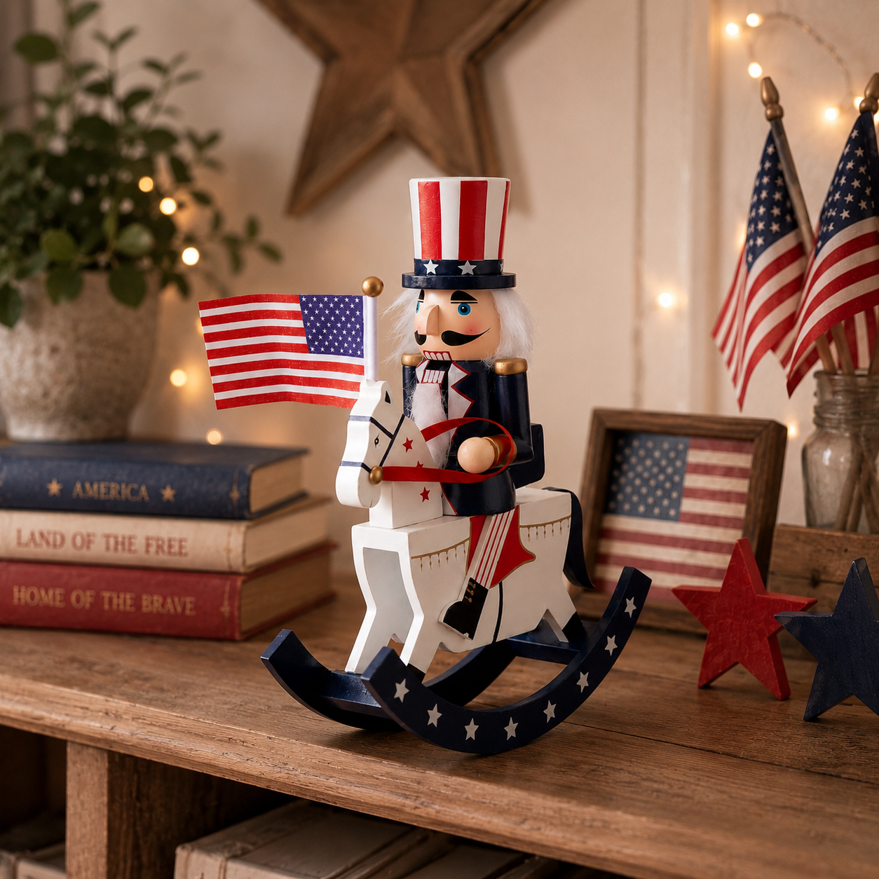 Patriotic Nutcracker Rocking Horse