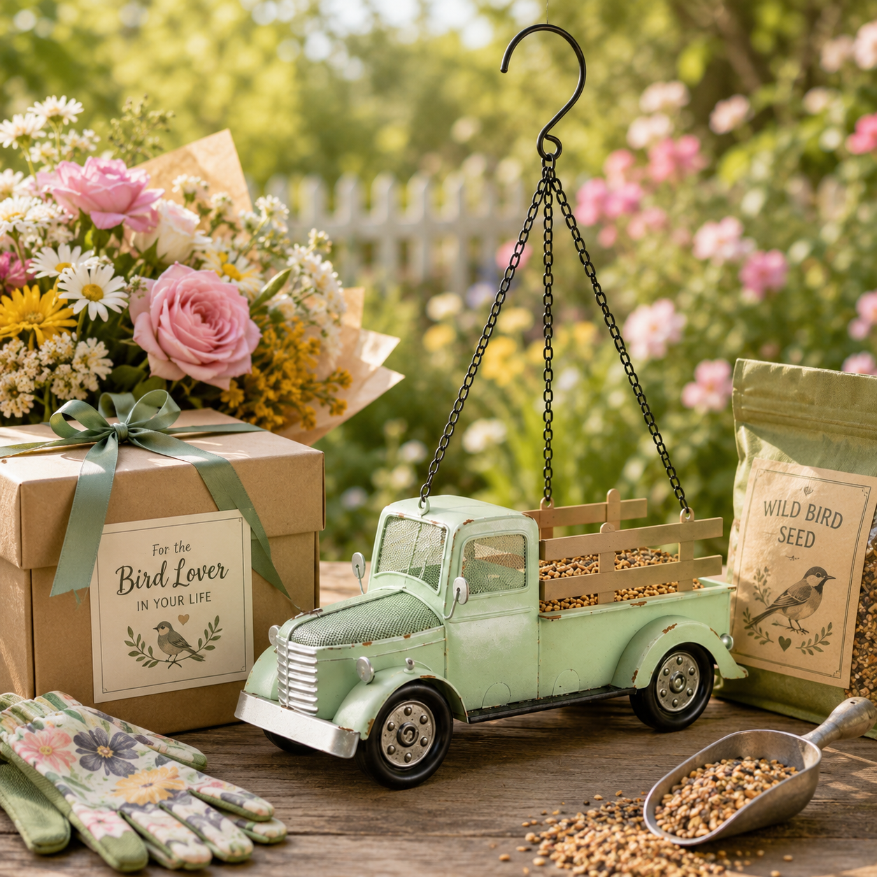 Vintage Pickup Truck Bird Feeder