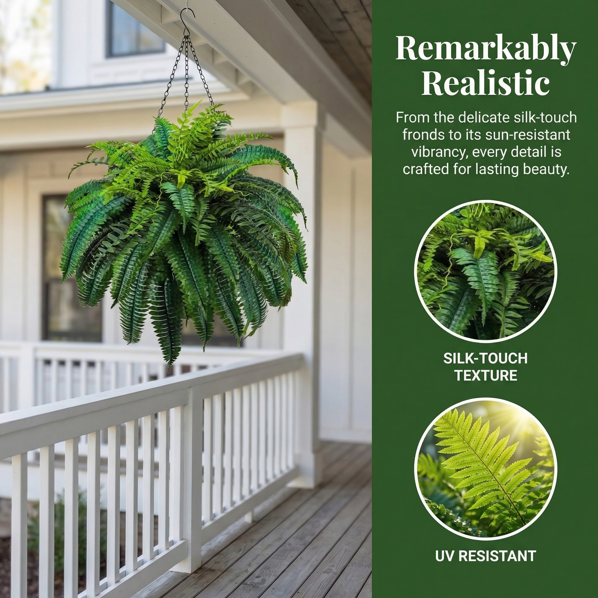 Large Artificial Boston Fern Plants 88 Branches