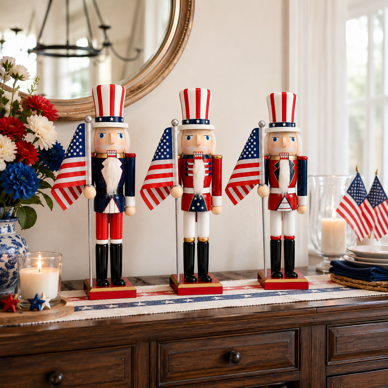 Patriotic Uncle Sam Nutcracker