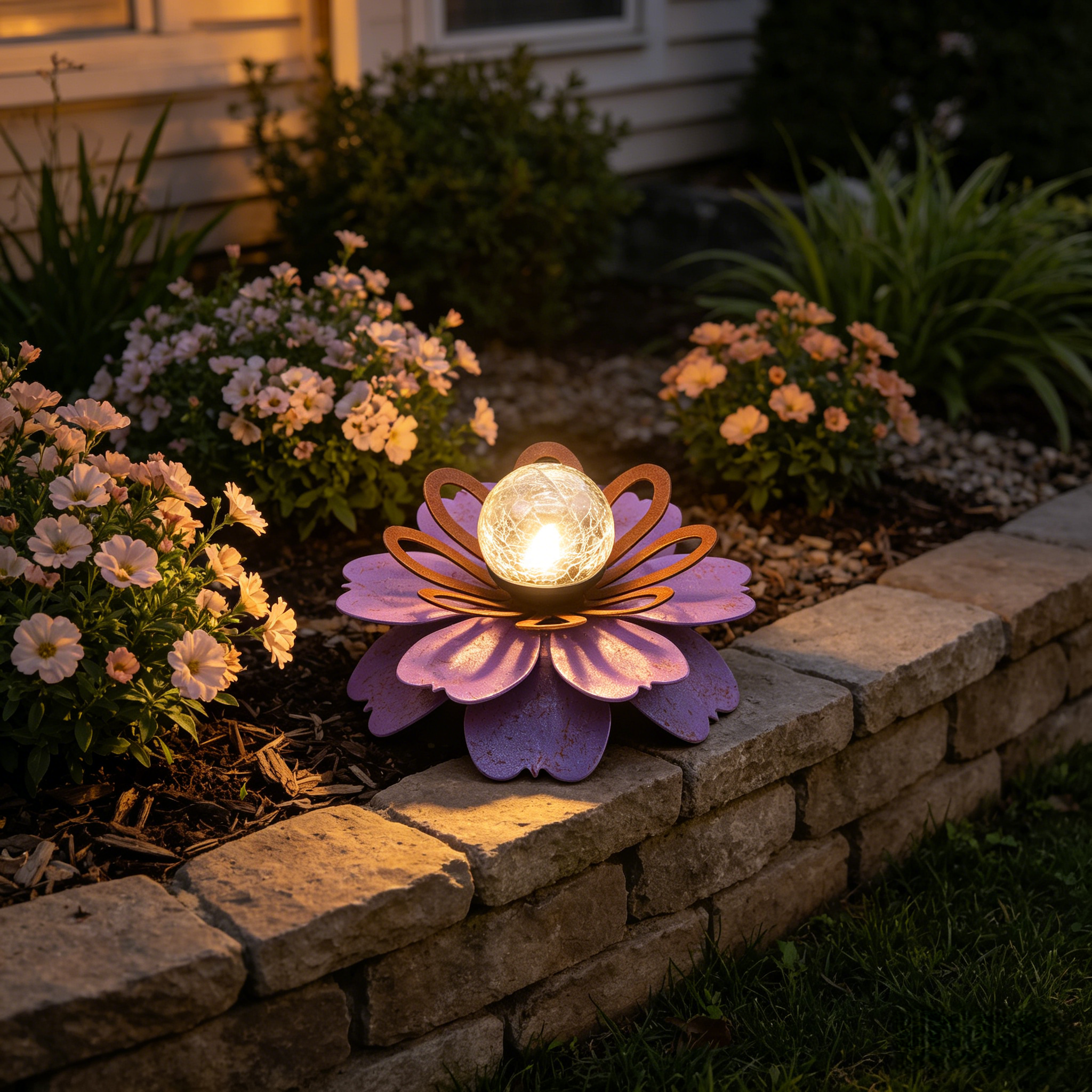 Metal Solar Flower Light