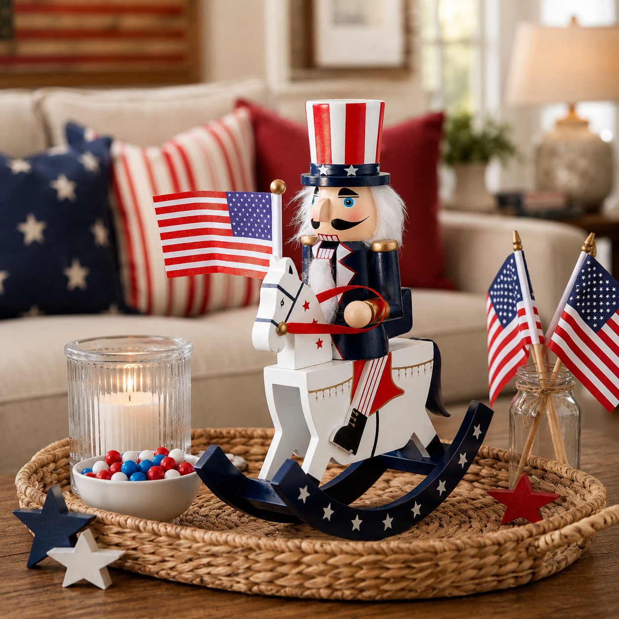 Patriotic Nutcracker Rocking Horse